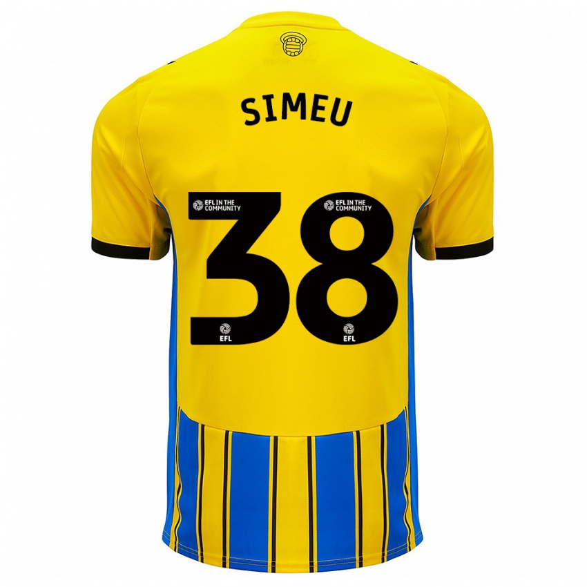 ילדים דינל סימאו #38 כחול צהוב הרחק ג'רזי 2025/26 חולצה קצרה
