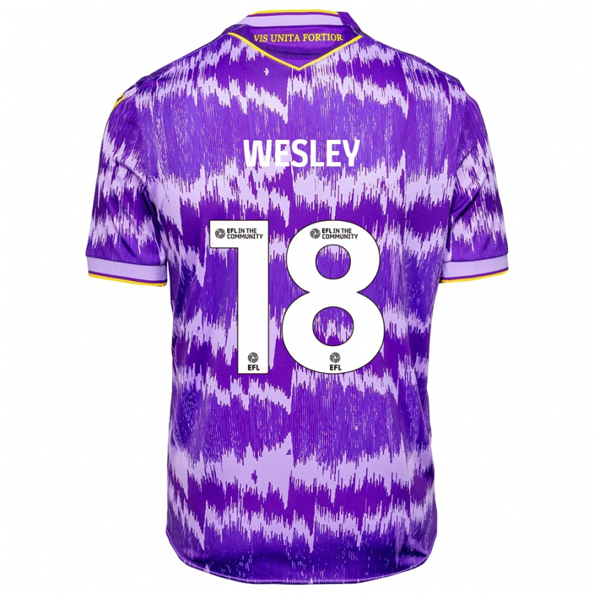 ילדים וסלי #18 סגול צהוב הרחק ג'רזי 2025/26 חולצה קצרה