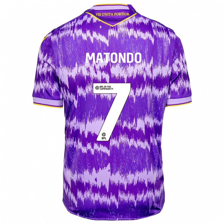 ילדים יפת מטונדו #7 סגול צהוב הרחק ג'רזי 2025/26 חולצה קצרה