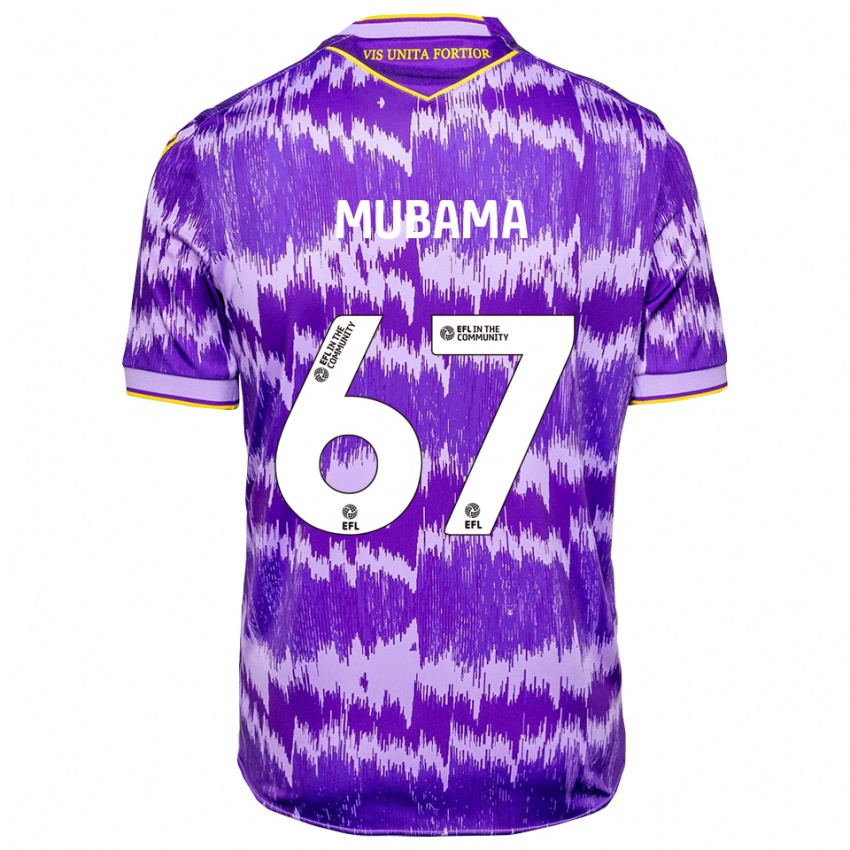 ילדים Divin Mubama #67 סגול צהוב הרחק ג'רזי 2025/26 חולצה קצרה