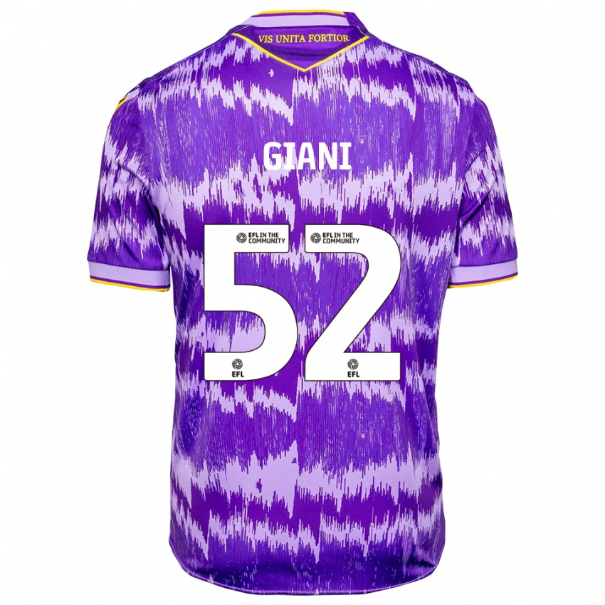 ילדים לורנס ג'יאני #52 סגול צהוב הרחק ג'רזי 2025/26 חולצה קצרה