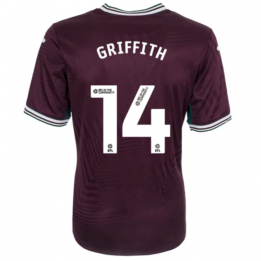 ילדים יורי גריפית׳ #14 חלודה אדום לבן הרחק ג'רזי 2025/26 חולצה קצרה