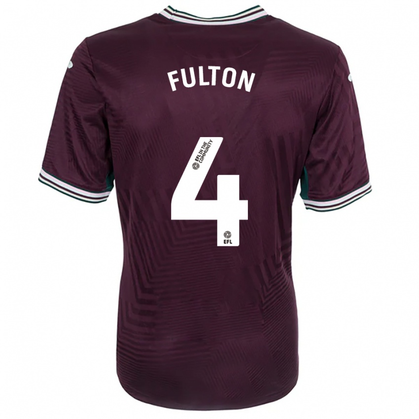 ילדים ג'יי פולטון #4 חלודה אדום לבן הרחק ג'רזי 2025/26 חולצה קצרה