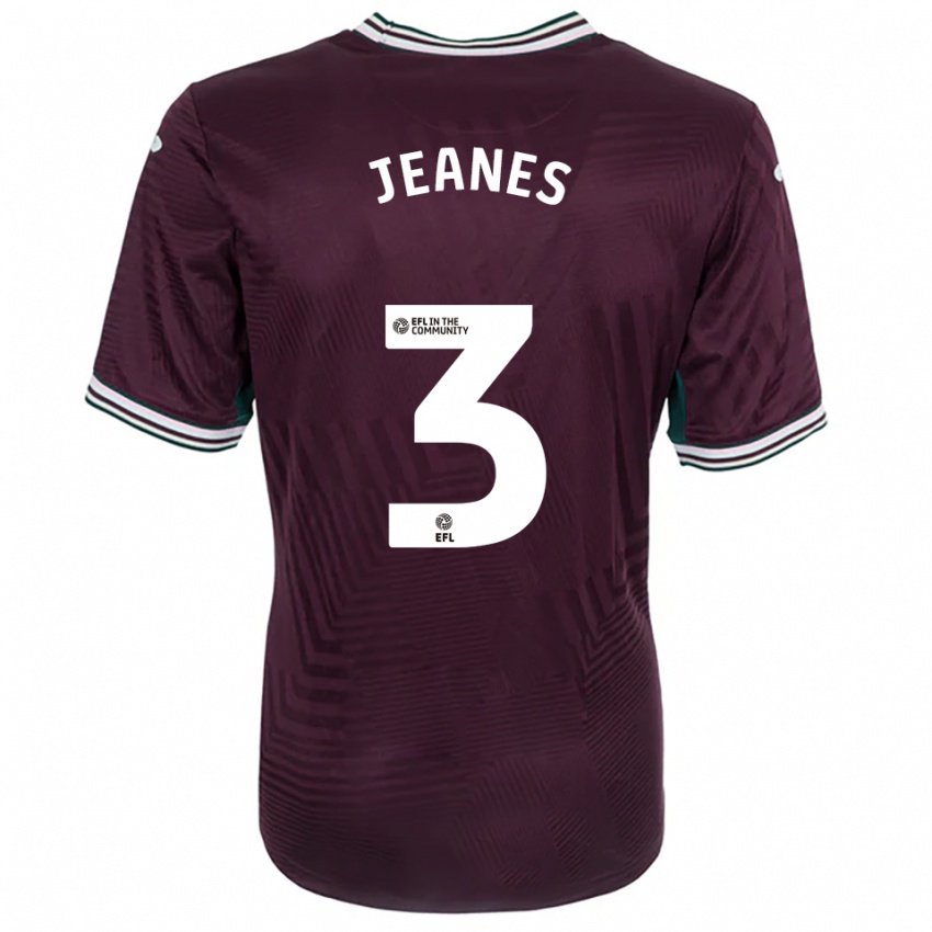 ילדים Zac Jeanes #3 חלודה אדום לבן הרחק ג'רזי 2025/26 חולצה קצרה ילדים Zac Jeanes #3 חלודה אדום לבן הרחק ג'רזי 2025/26 חולצה קצרה