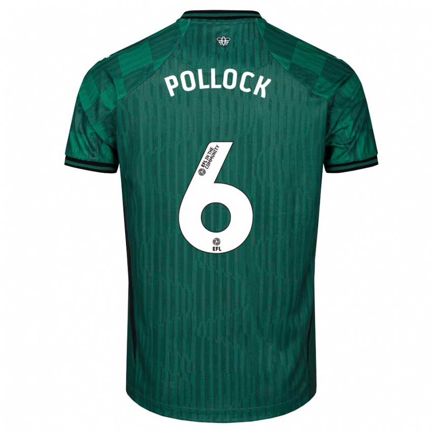 ילדים מאטי פולוק #6 ירוק שחור הרחק ג'רזי 2025/26 חולצה קצרה