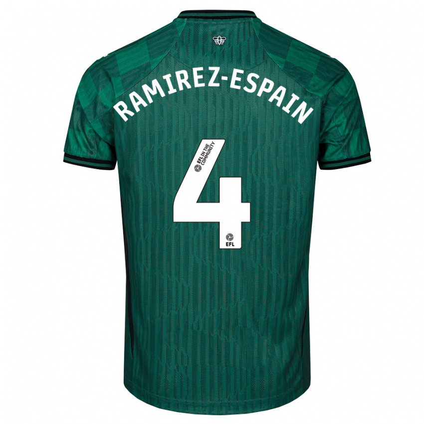 ילדים ליאו רמירס-אספיין #4 ירוק שחור הרחק ג'רזי 2025/26 חולצה קצרה