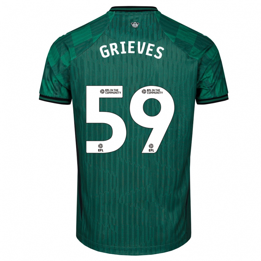 ילדים ג'ק גריבס #59 ירוק שחור הרחק ג'רזי 2025/26 חולצה קצרה