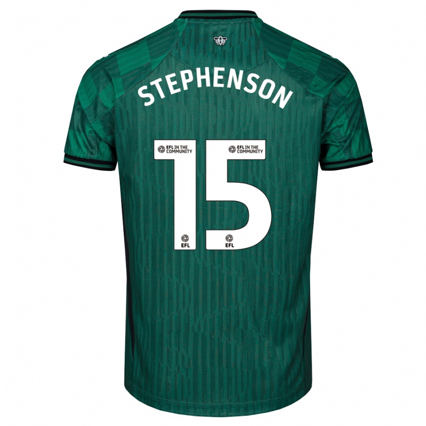 ילדים Ollie Stephenson #15 ירוק שחור הרחק ג'רזי 2025/26 חולצה קצרה