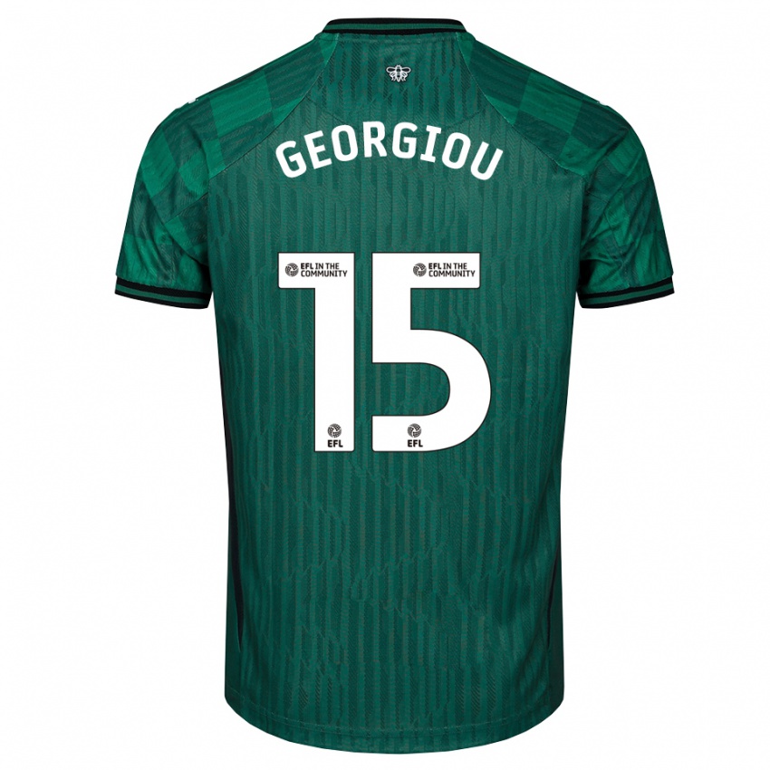 ילדים Andria Georgiou #15 ירוק שחור הרחק ג'רזי 2025/26 חולצה קצרה