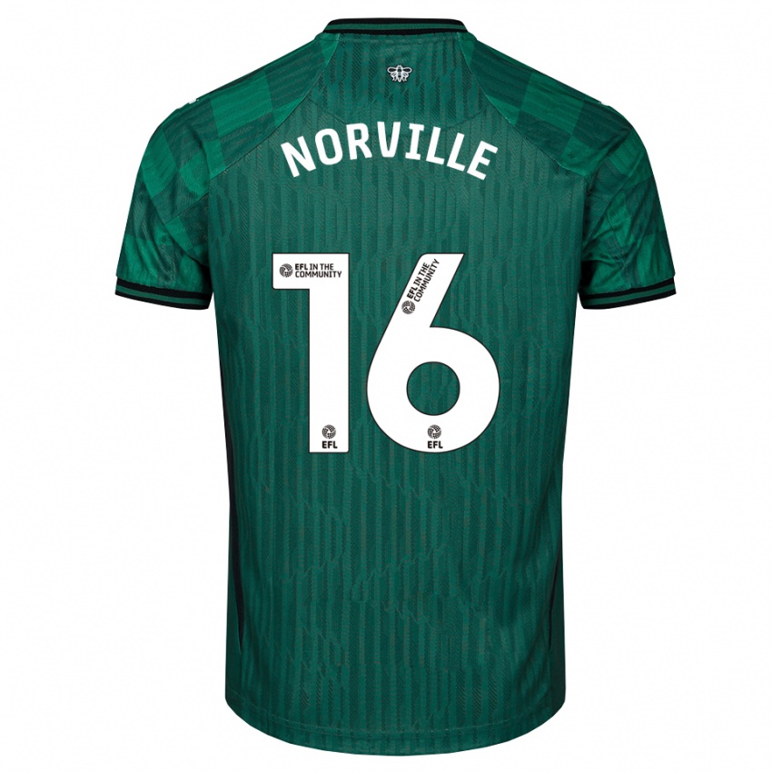 ילדים Jael Norville #16 ירוק שחור הרחק ג'רזי 2025/26 חולצה קצרה