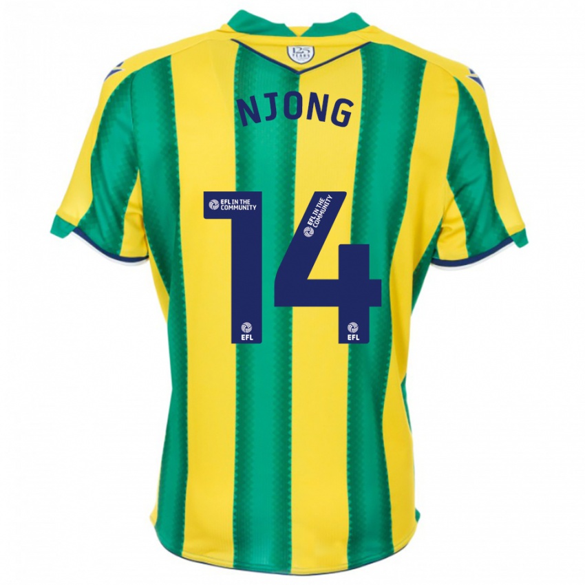 ילדים אלסנדרו נג'ונג #14 צהוב ירוק הרחק ג'רזי 2025/26 חולצה קצרה