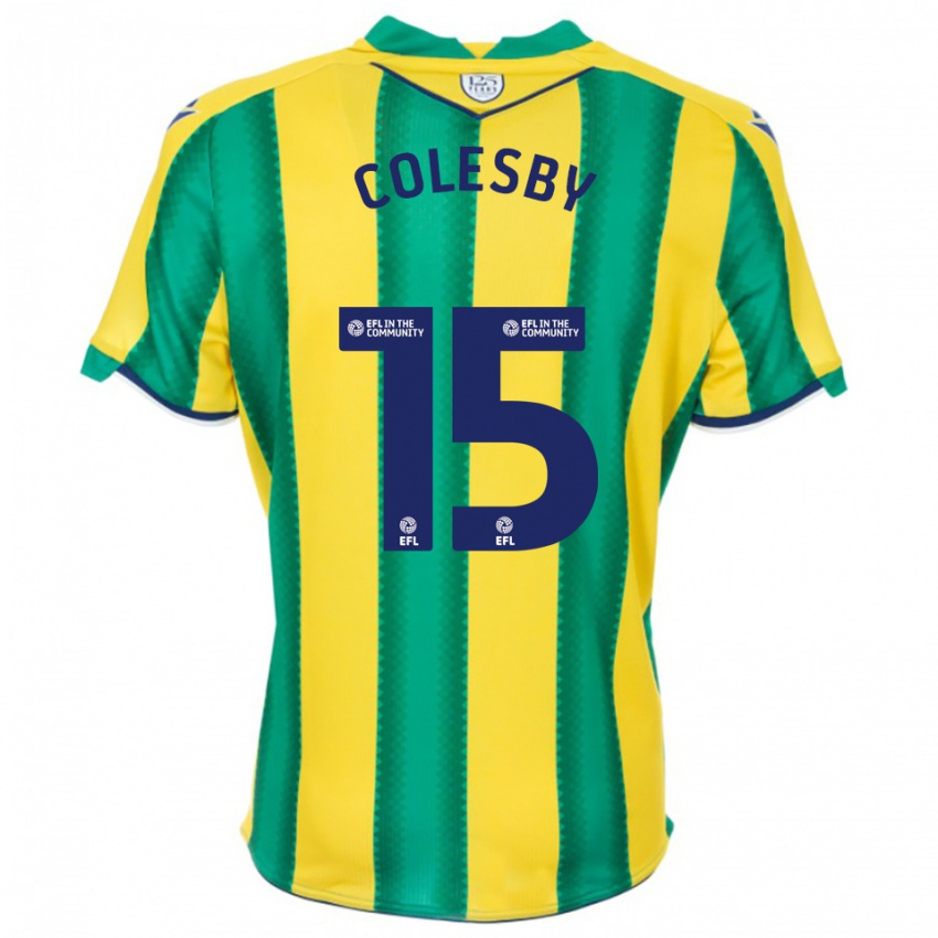 ילדים Ryan Colesby #15 צהוב ירוק הרחק ג'רזי 2025/26 חולצה קצרה