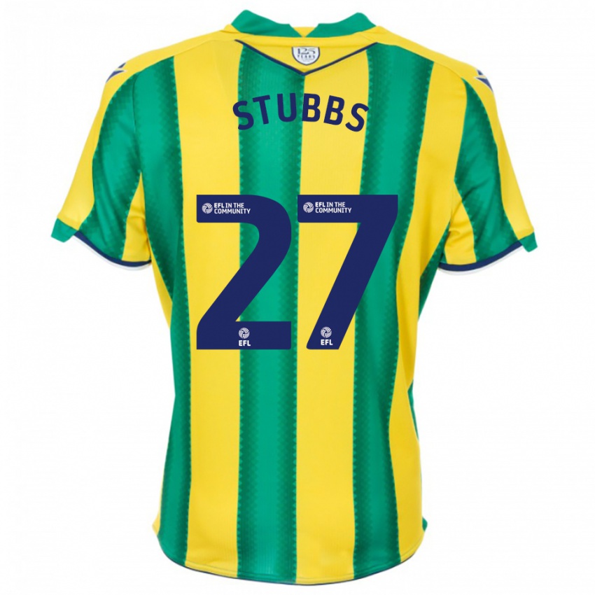 ילדים אוליביה סטאבס #27 צהוב ירוק הרחק ג'רזי 2025/26 חולצה קצרה