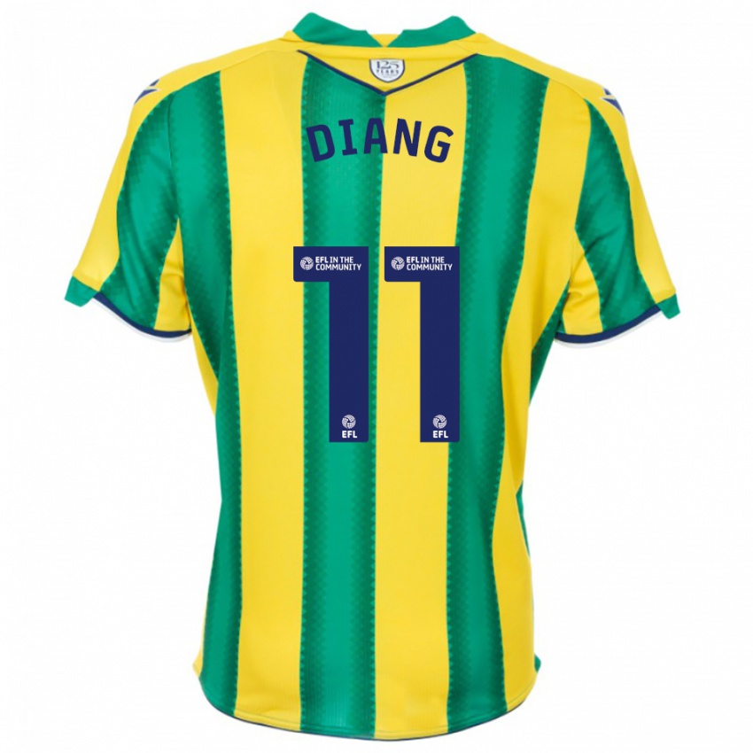 ילדים גריידי דיאנגנה #11 צהוב ירוק הרחק ג'רזי 2025/26 חולצה קצרה