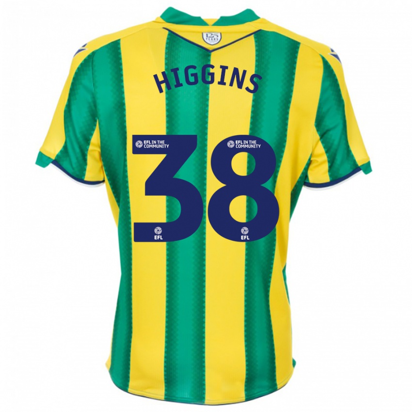 ילדים עאקל היגינס #38 צהוב ירוק הרחק ג'רזי 2025/26 חולצה קצרה