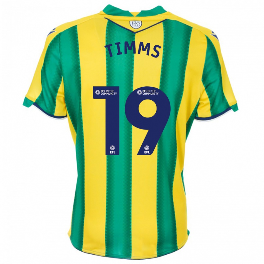 ילדים מריה טימס #19 צהוב ירוק הרחק ג'רזי 2025/26 חולצה קצרה