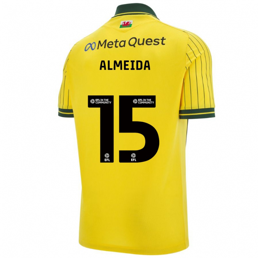 ילדים Daymeon Almeida #15 צהוב ירוק הרחק ג'רזי 2025/26 חולצה קצרה