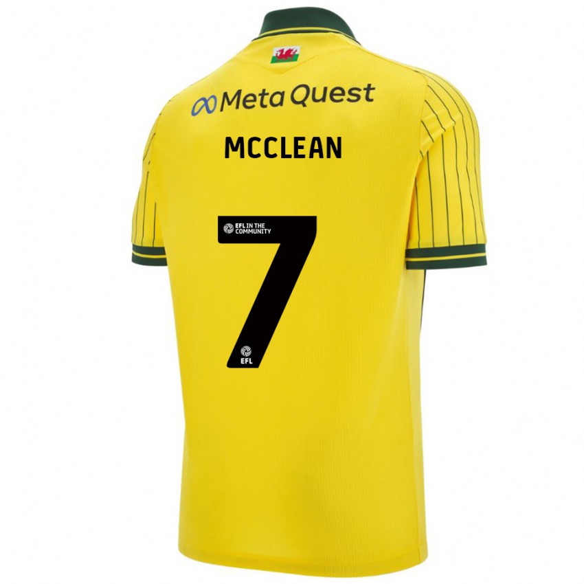 ילדים ג'יימס מקליין #7 צהוב ירוק הרחק ג'רזי 2025/26 חולצה קצרה