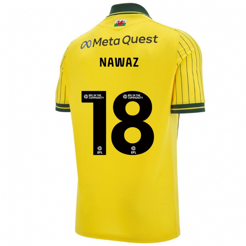 ילדים Umar Nawaz #18 צהוב ירוק הרחק ג'רזי 2025/26 חולצה קצרה