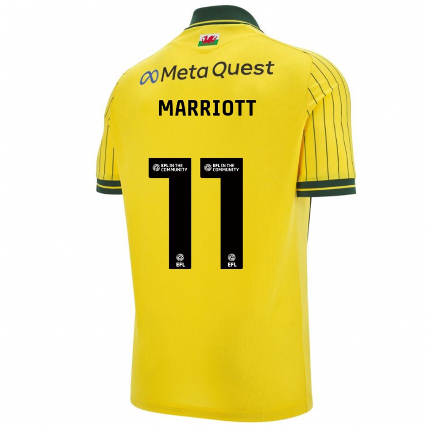 ילדים ג'ק מריוט #11 צהוב ירוק הרחק ג'רזי 2025/26 חולצה קצרה