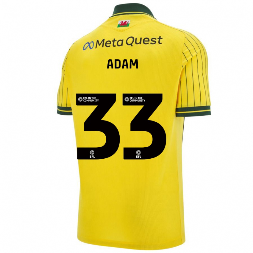 ילדים Josh Adam #33 צהוב ירוק הרחק ג'רזי 2025/26 חולצה קצרה