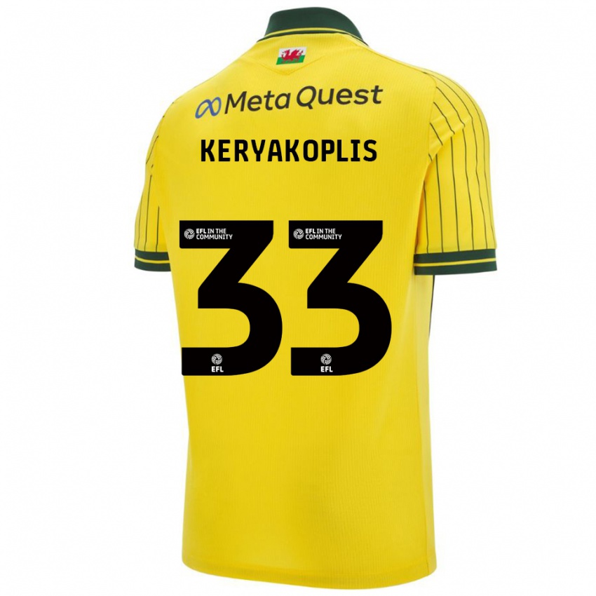 ילדים חנה קריאקופליס #33 צהוב ירוק הרחק ג'רזי 2025/26 חולצה קצרה