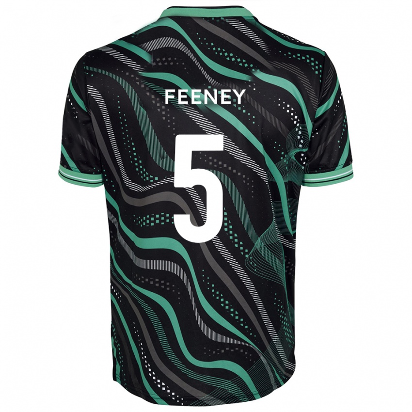 ילדים מורגן פיני #5 שחור ירוק הרחק ג'רזי 2025/26 חולצה קצרה