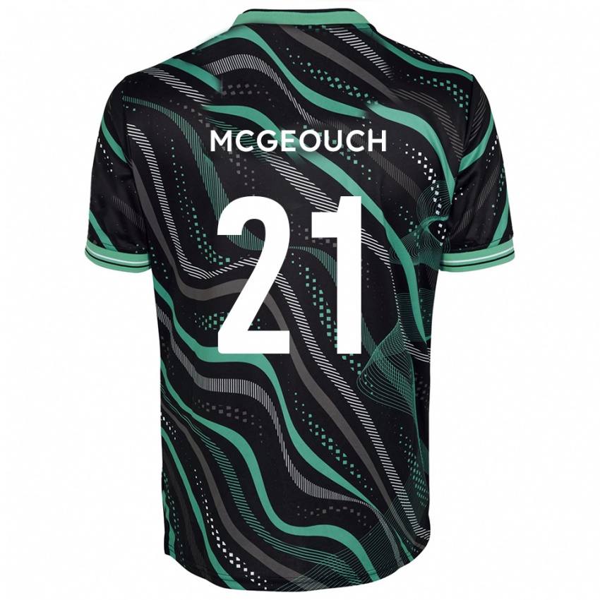 ילדים Dylan Mcgeouch #21 שחור ירוק הרחק ג'רזי 2025/26 חולצה קצרה