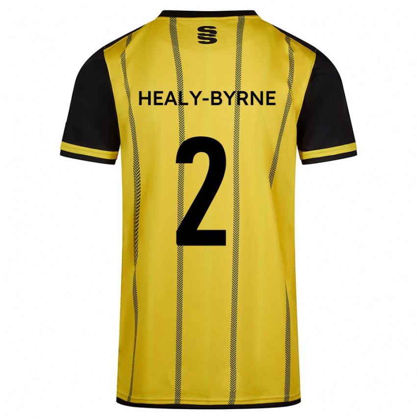 ילדים Alex Healy-Byrne #2 צהוב שחור הרחק ג'רזי 2025/26 חולצה קצרה