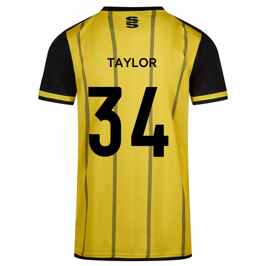 ילדים James Taylor #34 צהוב שחור הרחק ג'רזי 2025/26 חולצה קצרה