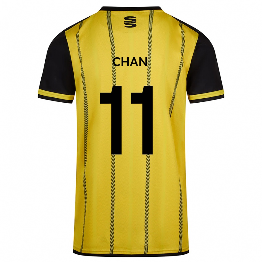 ילדים Karri Chan #11 צהוב שחור הרחק ג'רזי 2025/26 חולצה קצרה