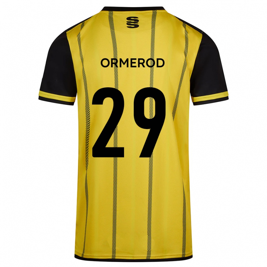 ילדים דניאל לי אורמרוד #29 צהוב שחור הרחק ג'רזי 2025/26 חולצה קצרה