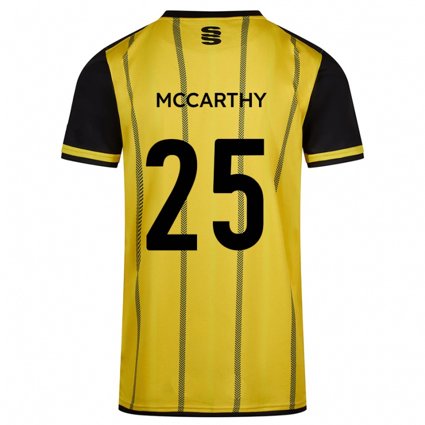 ילדים Max Mccarthy #25 צהוב שחור הרחק ג'רזי 2025/26 חולצה קצרה