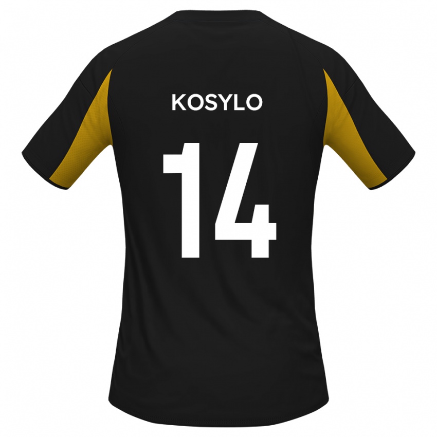 ילדים מאטי קוסילו #14 שחור צהוב הרחק ג'רזי 2025/26 חולצה קצרה