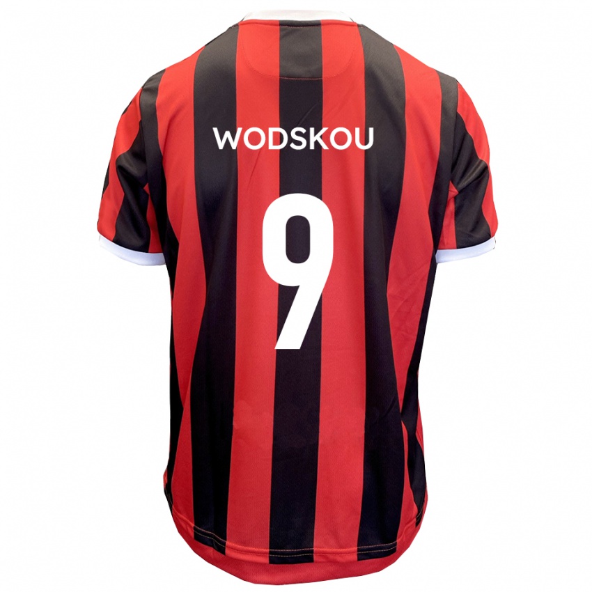 ילדים בן וודסקו #9 אדום שחור הרחק ג'רזי 2025/26 חולצה קצרה