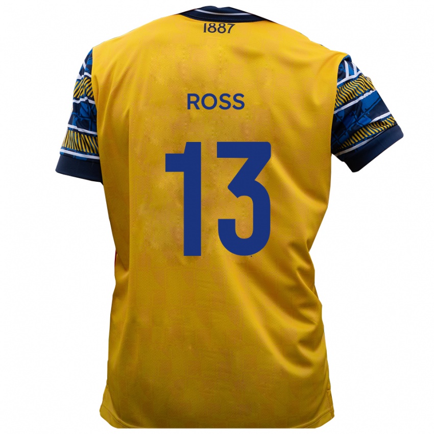 ילדים Craig Ross #13 צהוב שחור הרחק ג'רזי 2025/26 חולצה קצרה