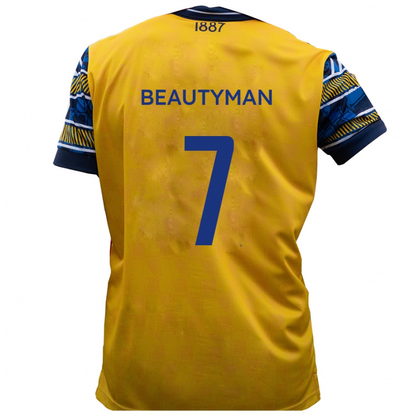 ילדים הארי באוטימן #7 צהוב שחור הרחק ג'רזי 2025/26 חולצה קצרה