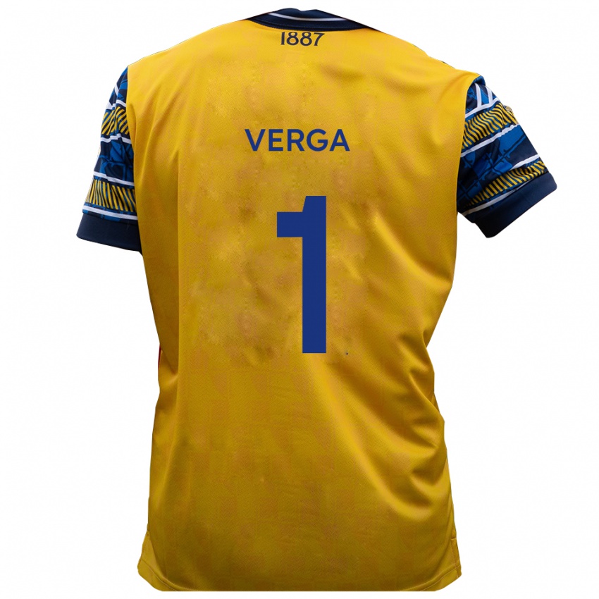 ילדים Mikey Verga #1 צהוב שחור הרחק ג'רזי 2025/26 חולצה קצרה