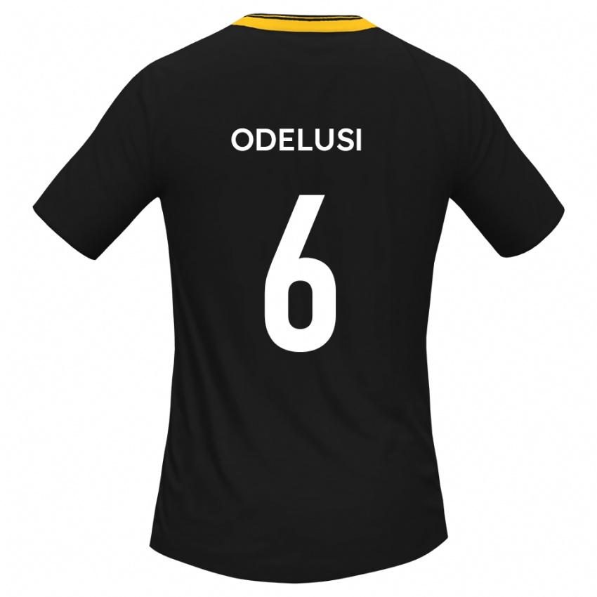 ילדים Siju Odelusi #6 שחור צהוב הרחק ג'רזי 2025/26 חולצה קצרה