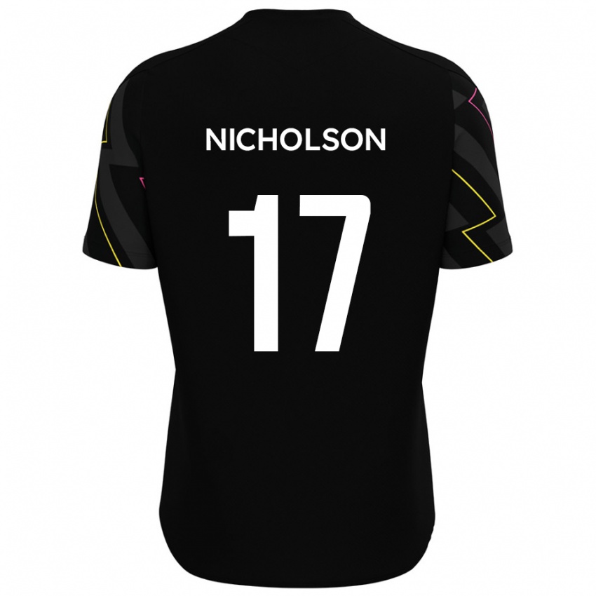 ילדים בראדלי קרייג ניקולסון #17 שחור אפור הרחק ג'רזי 2025/26 חולצה קצרה