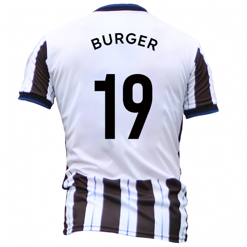 ילדים ג'ייק בורגר #19 לבן שחור הרחק ג'רזי 2025/26 חולצה קצרה