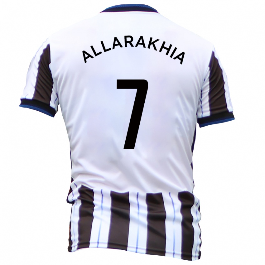 ילדים טארין אלרחיה #7 לבן שחור הרחק ג'רזי 2025/26 חולצה קצרה