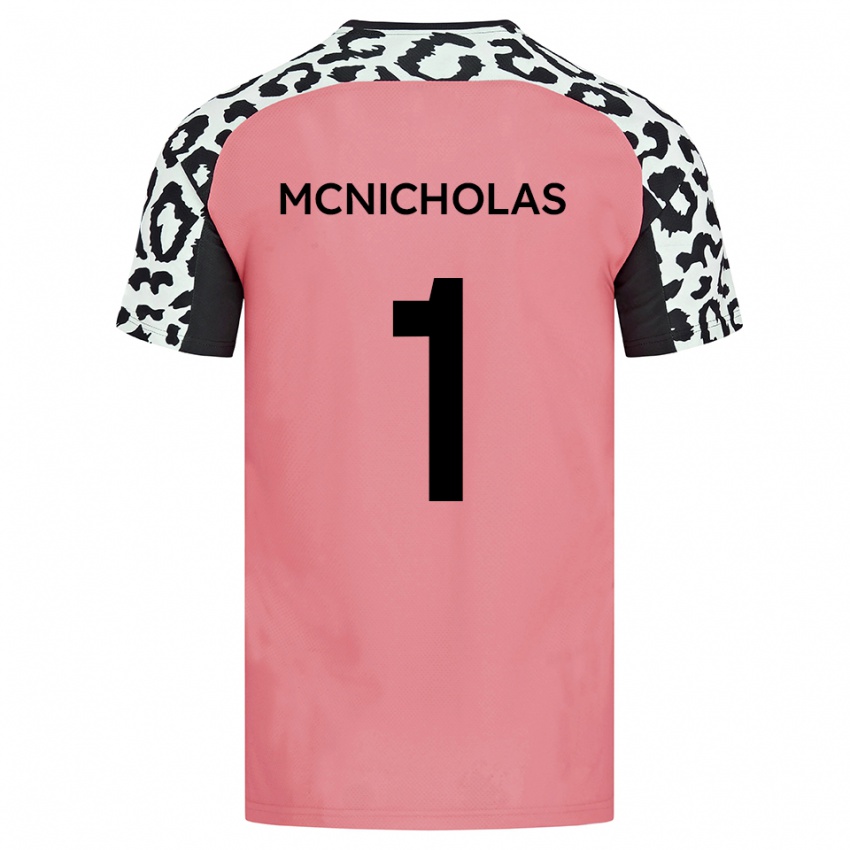 ילדים לוק מקניקולס #1 ורוד שחור הרחק ג'רזי 2025/26 חולצה קצרה