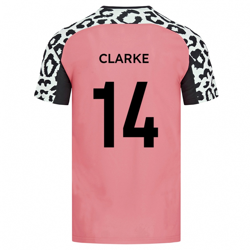 ילדים ג׳יידן קלארק #14 ורוד שחור הרחק ג'רזי 2025/26 חולצה קצרה