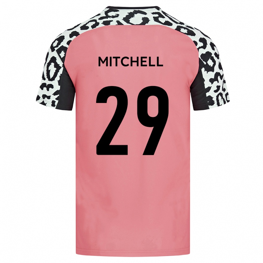 ילדים קיירו מיטשל #29 ורוד שחור הרחק ג'רזי 2025/26 חולצה קצרה
