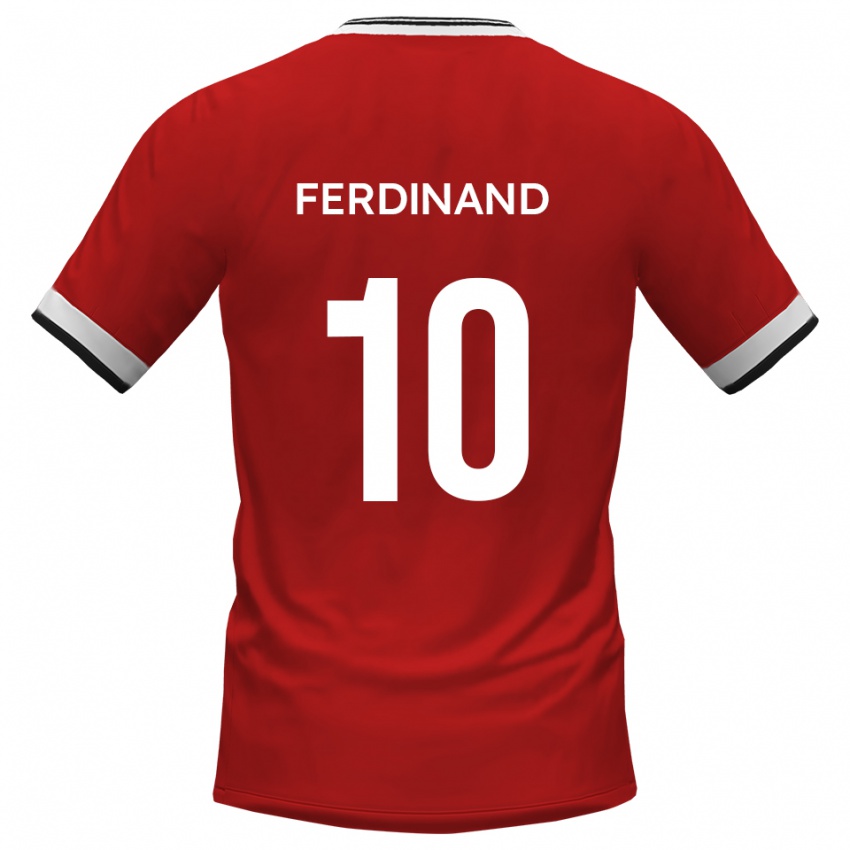 ילדים קיין פרדיננד #10 לבן שחור הרחק ג'רזי 2025/26 חולצה קצרה