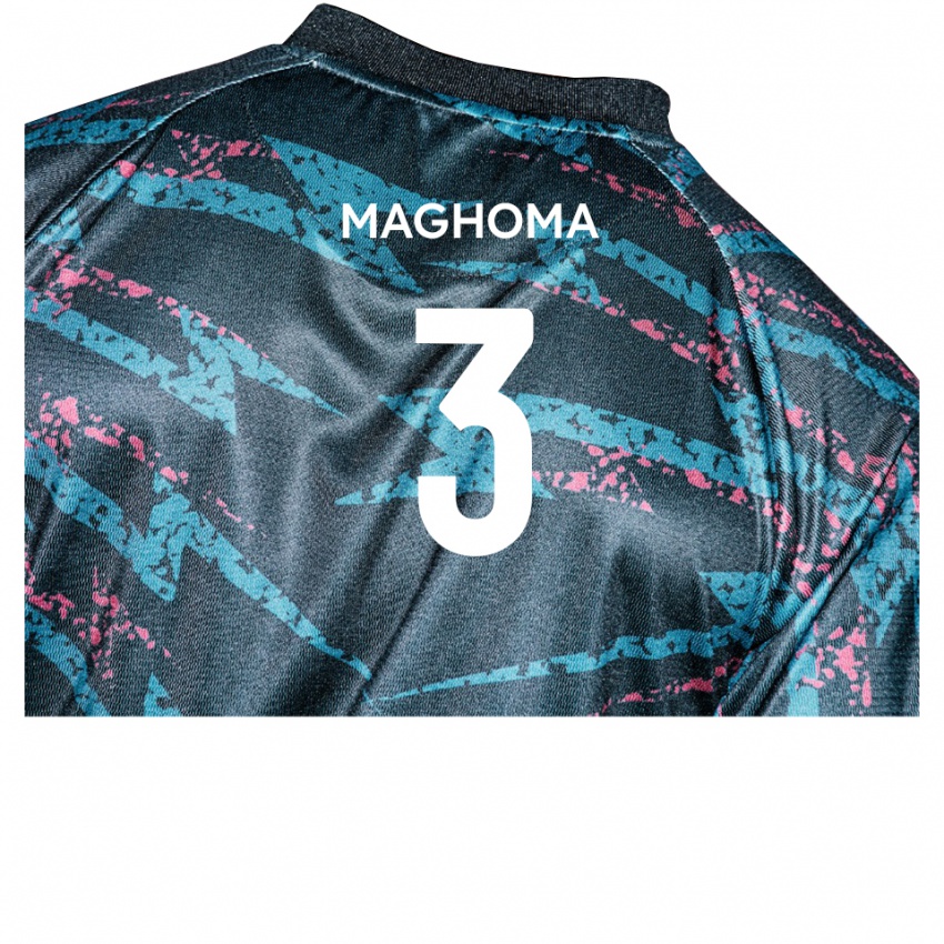 ילדים כריסטיאן מאגומה #3 שחור נייבי הרחק ג'רזי 2025/26 חולצה קצרה