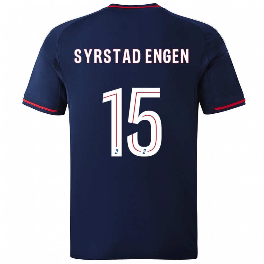 ילדים אינגריד סירסטד אנגן #15 כחול נייבי אדום הרחק ג'רזי 2025/26 חולצה קצרה