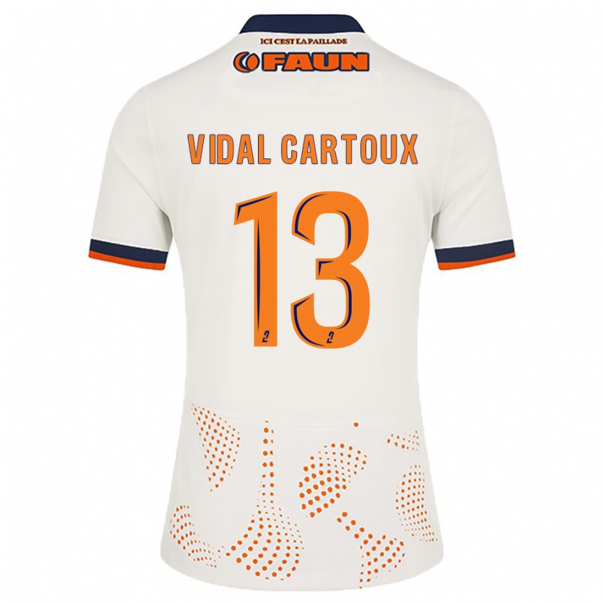 ילדים Noah Vidal Cartoux #13 לבן כתום הרחק ג'רזי 2025/26 חולצה קצרה