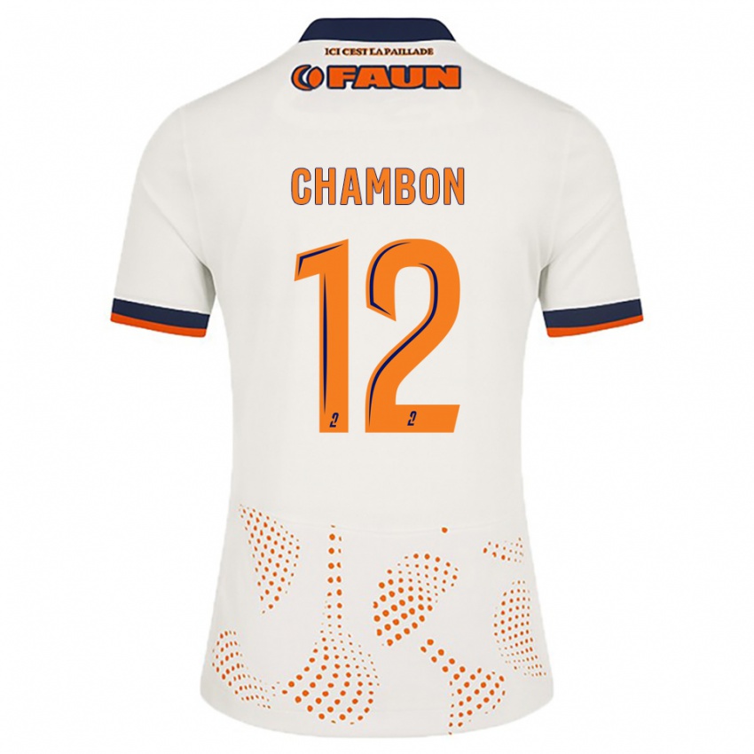 ילדים Mathis Chambon #12 לבן כתום הרחק ג'רזי 2025/26 חולצה קצרה